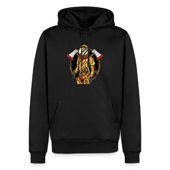 Pompier pompier pompier - Sweat à capuche Premium bio Homme - noir - Devant - Nico (187cm)