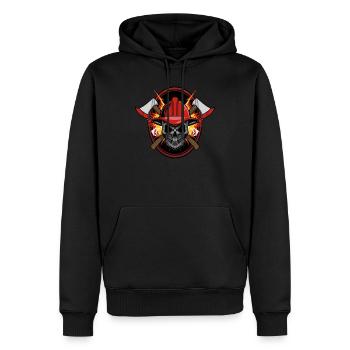 Pompier pompier pompier - Sweat à capuche Premium bio Homme - noir - Devant - Nico (187cm)