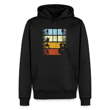 Guitare guitariste vintage rétro guitares musicien - Sweat à capuche Premium bio Homme - noir - Devant - Nico (187cm)