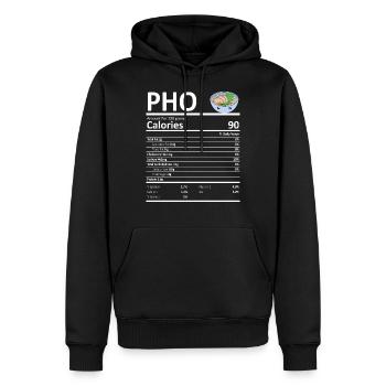 Pho Vietnamese Noodles Nutritional Value Funny - Men’s Premium Organic Hoodie - black - Front - Nico (187cm)