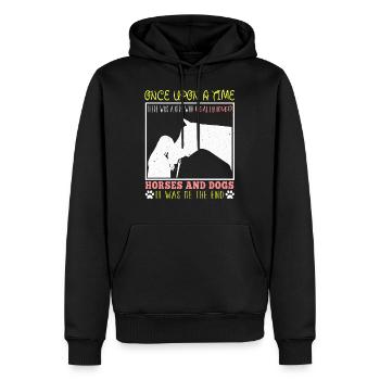Équitation équestre poney équestre cadeau équestre - Sweat à capuche Premium bio Homme - noir - Devant - Nico (187cm)