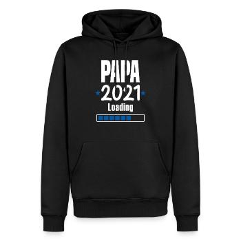 Papa 2021 Werdender Papa - Männer Premium Bio Hoodie - Schwarz - Vorne - Nico (187cm)