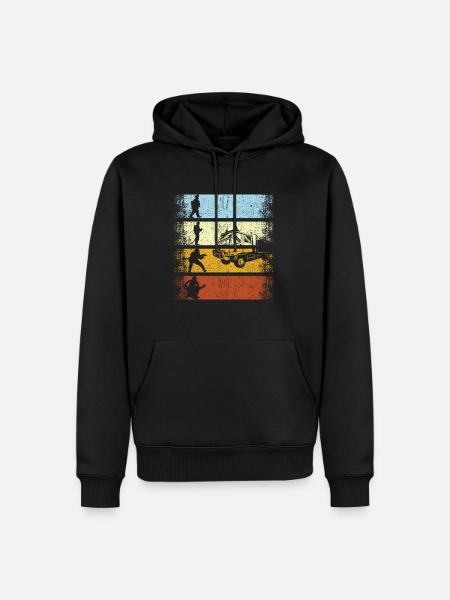 Pompier pompier rétro - Sweat à capuche Premium bio Homme - noir