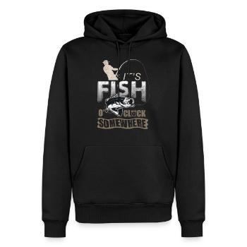 Pêche pêcheur chemise pêcheur sport pêcheur disant - Sweat à capuche Premium bio Homme - noir - Devant - Nico (187cm)