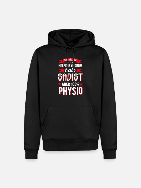 Physiotherapeut Physiotherapie Physiolustig - Männer Premium Bio Hoodie - Schwarz