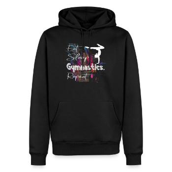 Mangez Sleep Gymnastics Répétez la gymnastique Gymnastique - Sweat à capuche Premium bio Homme - noir - Devant - Nico (187cm)