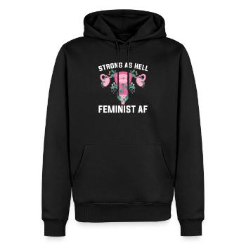 Féminisme Woman Power Féministe - Sweat à capuche Premium bio Homme - noir - Devant - Nico (187cm)