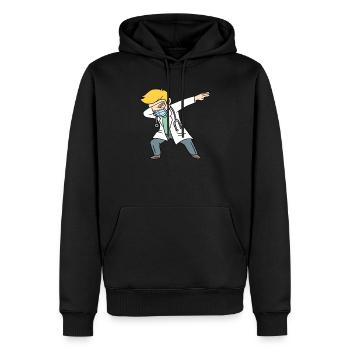 Dabbing Doctorant PhD étudiant en doctorat - Sweat à capuche Premium bio Homme - noir - Devant - Nico (187cm)