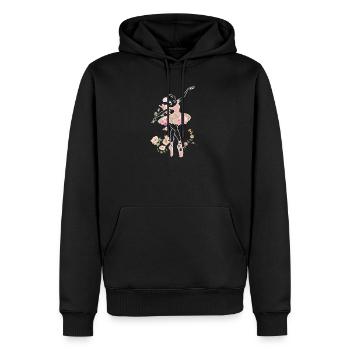 Danseuse de ballet ballerine - Sweat à capuche Premium bio Homme - noir - Devant - Nico (187cm)