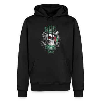 BalticPsychoCrew vert rouge - Sweat à capuche Premium bio Homme - noir - Devant - Nico (187cm)