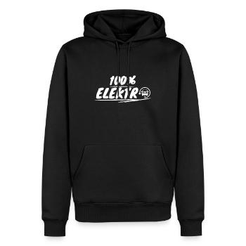 Elektro Auto - 100% Elektro - Männer Premium Bio Hoodie - Schwarz - Vorne - Nico (187cm)