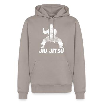 jiu jitsu - Männer Premium Bio Hoodie - Taupe - Vorne - Nico (187cm)