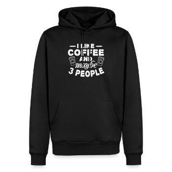 J’aime le café et 3 personnes cadeaux pour - Sweat à capuche Premium bio Homme - noir - Devant - Nico (187cm)