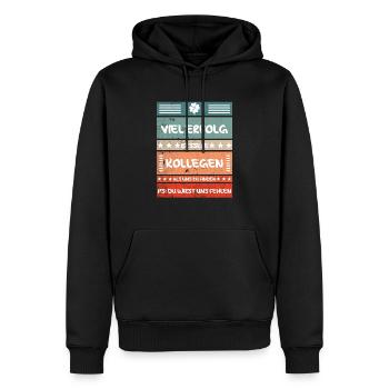 Abschiedsgeschenk für Arbeitskollegen - Männer Premium Bio Hoodie - Schwarz - Vorne - Nico (187cm)