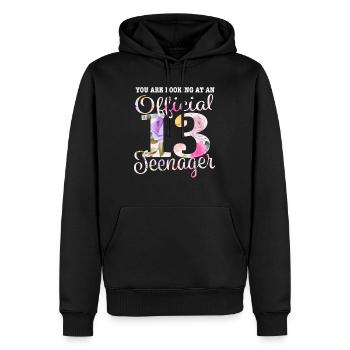 Offizielle Teenager 13. Geburtstag 13 Jahre alt - Männer Premium Bio Hoodie - Schwarz - Vorne - Nico (187cm)