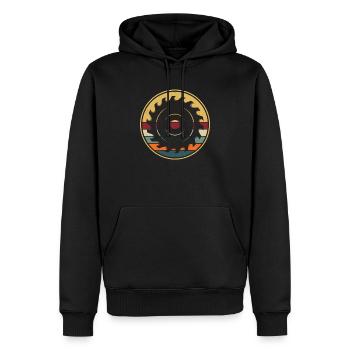 Retro Tischler Holzarbeiter Zimmermann Schreiner - Männer Premium Bio Hoodie - Schwarz - Vorne - Nico (187cm)
