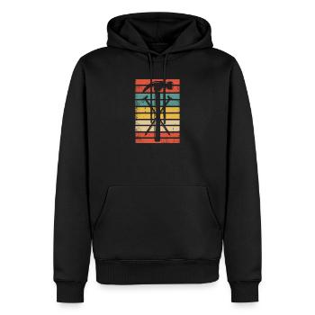 Retro Tischler Holzarbeiter Zimmermann Schreiner - Männer Premium Bio Hoodie - Schwarz - Vorne - Nico (187cm)