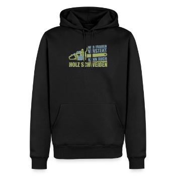 Tischler Holzarbeiter Zimmermann Schreiner - Männer Premium Bio Hoodie - Schwarz - Vorne - Nico (187cm)