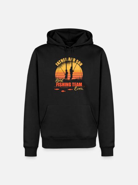 Papa und Sohn Best Fishing Team Angler Geschenk - Männer Premium Bio Hoodie - Schwarz