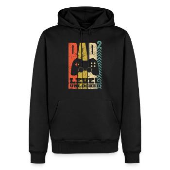 Gamer papa high 2 papa deux enfants père de jeu - Sweat à capuche Premium bio Homme - noir - Devant - Nico (187cm)