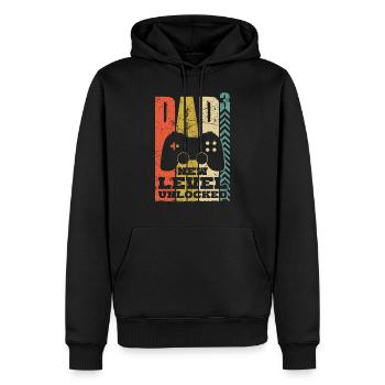 triple dad gamer dad 3 kids retro gamer - Men’s Premium Organic Hoodie - black - Front - Nico (187cm)