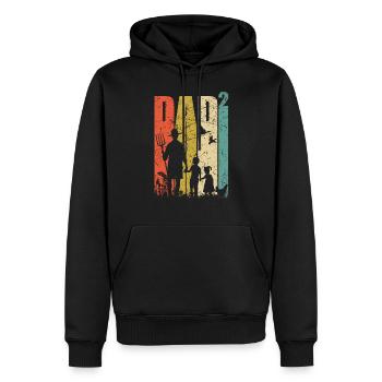 Papa fermier de deux enfants Cadeau fermier - Sweat à capuche Premium bio Homme - noir - Devant - Nico (187cm)