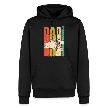 Papa jumeaux père de jumeaux papa 2021 - Sweat à capuche Premium bio Homme - noir - Devant - Nico (187cm)