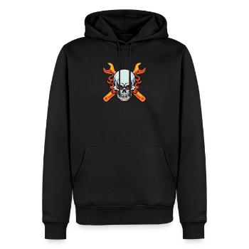 Auto KFZ Mechaniker Werkstatt Autoschrauber - Männer Premium Bio Hoodie - Schwarz - Vorne - Nico (187cm)