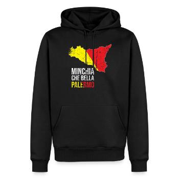 MINCHIA CHE BELLA PALERMO Sicilia - Männer Premium Bio Hoodie - Schwarz - Vorne - Nico (187cm)
