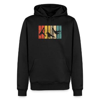 Retro Capoeira Fight Dance Roda Brésil Arts Martiaux - Sweat à capuche Premium bio Homme - noir - Devant - Nico (187cm)