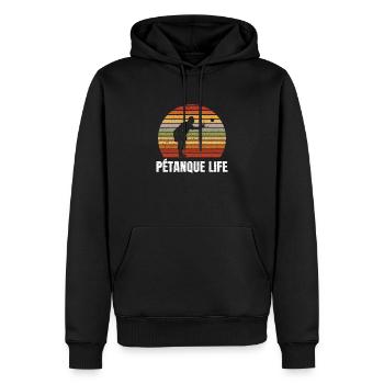 Petanque life retro vintage - Männer Premium Bio Hoodie - Schwarz - Vorne - Nico (187cm)