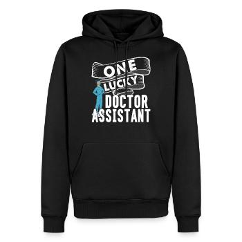 Arzthelferin - Männer Premium Bio Hoodie - Schwarz - Vorne - Nico (187cm)