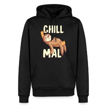 Chill paresseux cadeau relaxant et rafraîchissant - Sweat à capuche Premium bio Homme - noir - Devant - Nico (187cm)