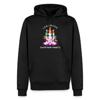 Einhorn Geschenk lustiger Spruch - Männer Premium Bio Hoodie - Schwarz - Vorne - Nico (187cm)