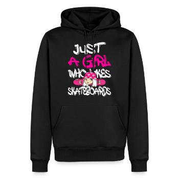 Cadeau de skateboard - Sweat à capuche Premium bio Homme - noir - Devant - Nico (187cm)