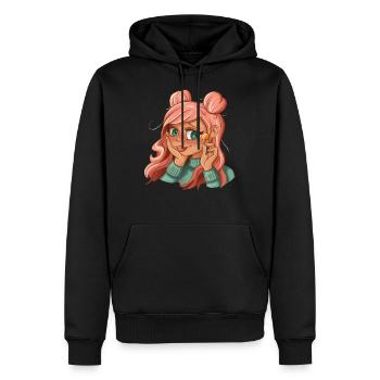 Candy Girl Mädchen mit Lolli Mädchenpower Kawaii - Männer Premium Bio Hoodie - Schwarz - Vorne - Nico (187cm)