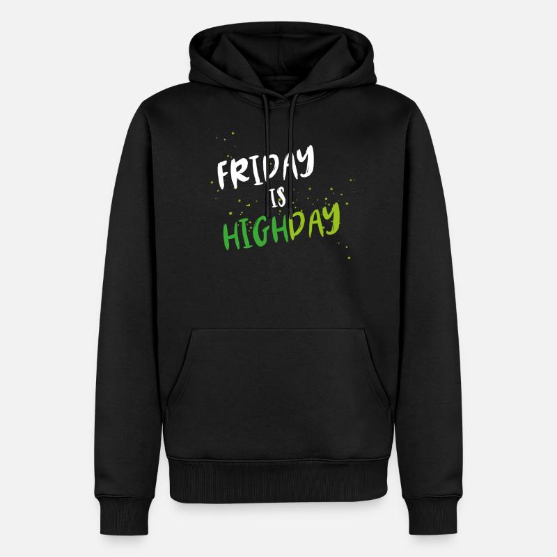 Friday is Highday - Männer Premium Bio Hoodie - Schwarz