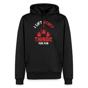 Weightlifter - Men’s Premium Organic Hoodie - black - Front - Nico (187cm)