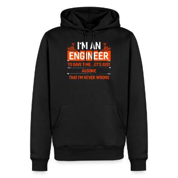 Engineer mechanical engineering electrical engineering gift - Men’s Premium Organic Hoodie - black - Front - Nico (187cm)