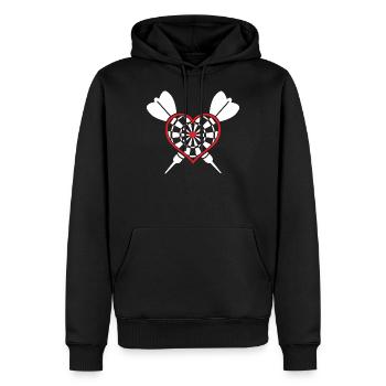 Fléchettes Fléchettes Bullseye Fléchettes Dartboard cadeau - Sweat à capuche Premium bio Homme - noir - Devant - Nico (187cm)
