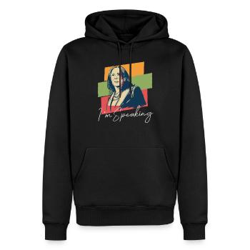 Kamala Harris I'm Speaking - Männer Premium Bio Hoodie - Schwarz - Vorne - Nico (187cm)