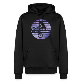 BMX Roue Sport extrême BMX Trick Halfpipe - Sweat à capuche Premium bio Homme - noir - Devant - Nico (187cm)