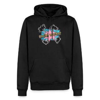Sozialarbeiter Sozialist 80er Jahre Stil Männer - Männer Premium Bio Hoodie - Schwarz - Vorne - Nico (187cm)