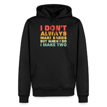 Je vais faire deux bébés jumeaux - Sweat à capuche Premium bio Homme - noir - Devant - Nico (187cm)