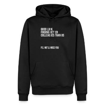 Lustiges Abschiedsgeschenk Kollegen Mitarbeiter - Männer Premium Bio Hoodie - Schwarz - Vorne - Nico (187cm)