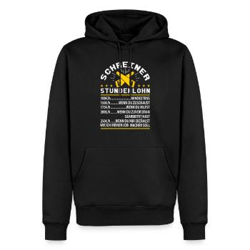 Tischler Schreiner Holz Zimmermann Hobel Geschenk - Männer Premium Bio Hoodie - Schwarz - Vorne - Nico (187cm)