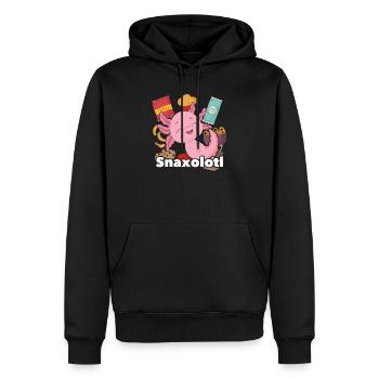 Snacks Snaxolotl Axolotl - Sweat à capuche Premium bio Homme - noir - Devant - Nico (187cm)