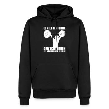 Gewichtheben Gewichtheber Langhantel - Männer Premium Bio Hoodie - Schwarz - Vorne - Nico (187cm)
