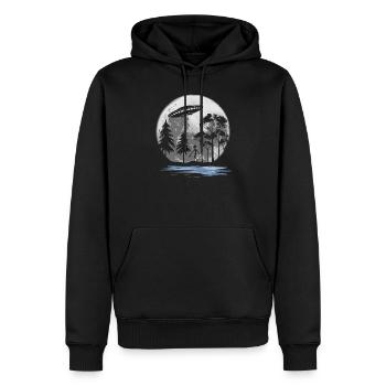 Alien Außerirdischer - Männer Premium Bio Hoodie - Schwarz - Vorne - Nico (187cm)