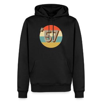1957 Vintage Millésime - Sweat à capuche Premium bio Homme - noir - Devant - Nico (187cm)